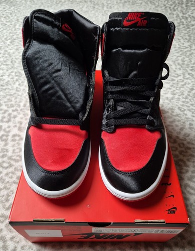 Womens Air Jordan 1 Retro Hi OG Size UK 8.5 Black University Red White B4 - Picture 7 of 21