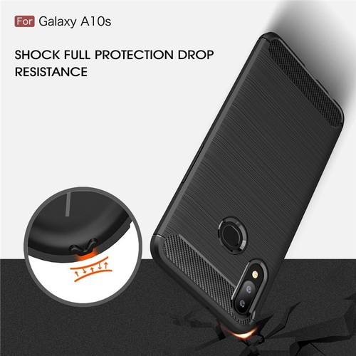 Schutz Handy Hülle für Samsung Galaxy A10s Case Cover Bumper Carbon Etui Schwarz - Bild 3 von 6
