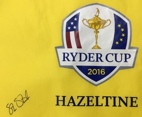 Steve Stricker 2016 Ryder Cup Hazeltine Signed Pin Flag Beckett BR77365 - Picture 2 of 4