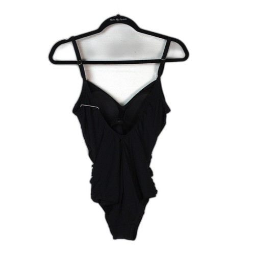 NWT Gottex Lattice Black V-Neck One Piece Swimsuit Sz 8 Timeless Swim Beach - Picture 2 of 8