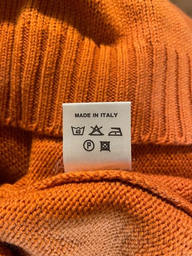 Gianfranco Ferre Forma Knit Sweater Orange Size 52 Italy Women's Mock Neck Comfy - Picture 5 of 6