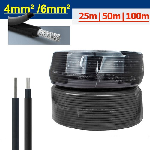 Solarkabel 25m 50m 100m Solar PV Solarleitung 4mm² 6mm² Photovoltaik Schwarz - Bild 11 von 12