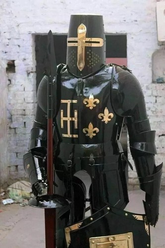 Wearable Medieval Suit Of Armor Knight Full Body Armour Crusader Combat Templar - Picture 4 of 5