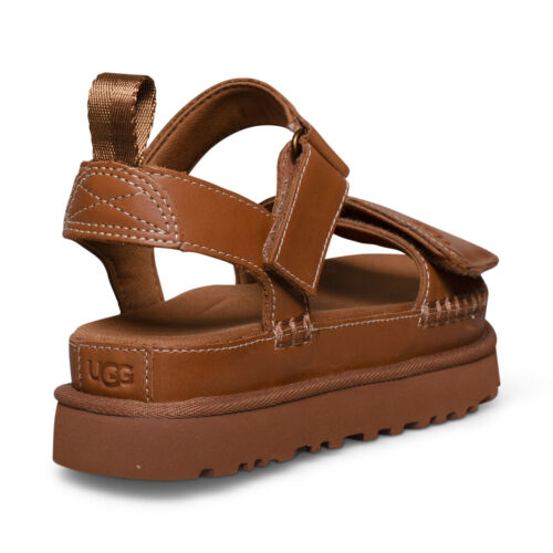 UGG GOLDENSTAR HELLBRAUNE LEDER PLATEAU RIEMCHEN DAMEN SANDALEN GRÖSSE US 5,5 NEU - Bild 3 von 5