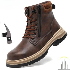 Safety Men's Work Indestructible Shoes Puncture-Proof Protective Steel Toe Shoes