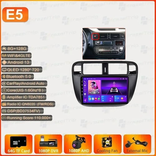 8 Core Car Radio for Honda Civic (EJ/EK/EM) LHD 1995 - 1998 1999 2000 2001 WIFI - Picture 26 of 27