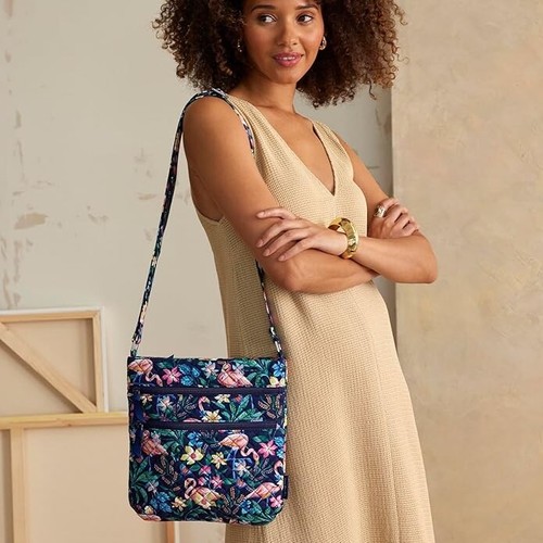 Vera Bradley Triple Zip Hipster Crossbody ~ FLAMINGO GARDEN ~ New with Tag! - Picture 11 of 14