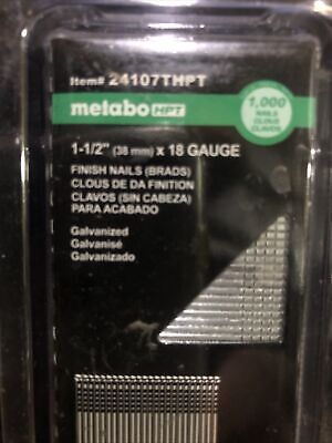 Metabo HPT 18 Ga. X 1-1/2 in. L Electro Galvanized Steel Brad Nails 1000 pk Metabo HPT 18 Ga. X 1-1/2 in. L Electro Galvanized Steel Brad Nails 1000 pk
