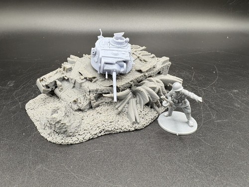 28mm, 1/56, 3D Printed, UnPainted, Damaged Australia, Matilda 2,WW2, Bolt Action - Picture 4 of 10