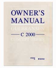 GULBRANSEN C2000 Concept Series Owner's Manual Instructions English - PDF file