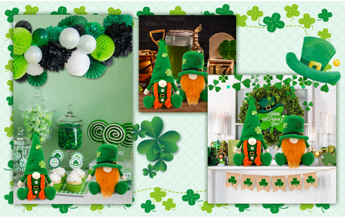 St Patricks Day Decorations Gnome Plush Home Table Ornament Decor Green Irish Fa - Picture 14 of 16