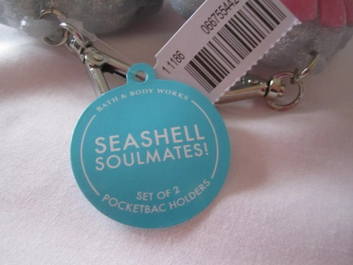 Bath & Body Works BFF PB Pocketbac Pal Holder Pink Teal SEASHELL you + a friend - Picture 3 of 4