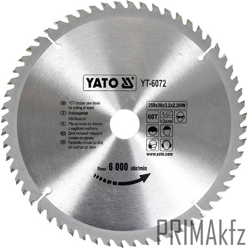 YATO Kreissägeblatt Handkreissäge HM-Sägeblatt Holz PVC Alu Metall 125 - 500 mm - Bild 49 von 81