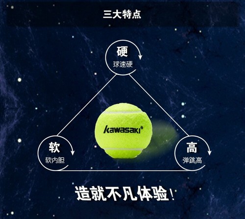 Pelota de tenis Kawasaki, 1 tubo - 3 bolas - Imagen 5 de 9