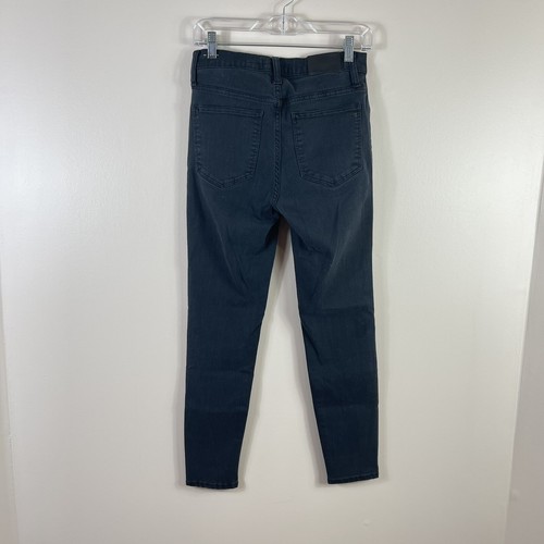 MADEWELL Mujer Talla 28 9" Tiro Medio Desteñido Negro Pierna Ajustada Elástico Denim Jeans - Imagen 2 de 5