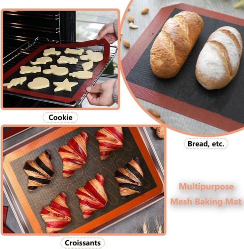 Perforated Silicone Baking Mats, 2 PCS Eclair Silicone Mat for Half Sheet wit... - Picture 7 of 8
