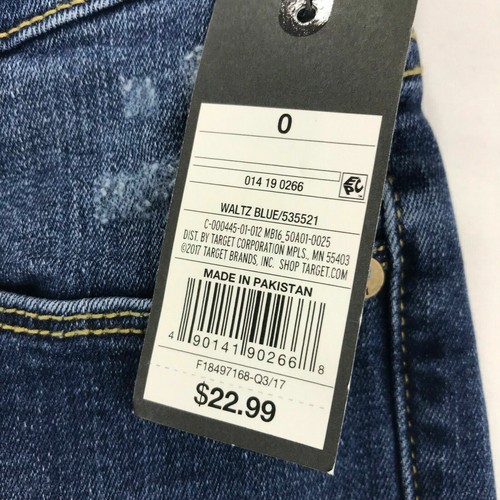 Mossimo Damengröße 0 Bermuda Shorts mittelhoher Bund jeansblau 9 Schrittlänge Stretch - Bild 2 von 5