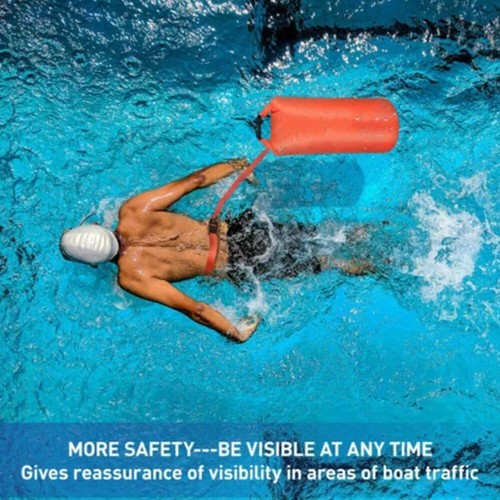 Inflatable Open Water Swim Buoy Air Dry Bag Buoy Tow Swimming PVC Storage Float - Picture 7 of 7
