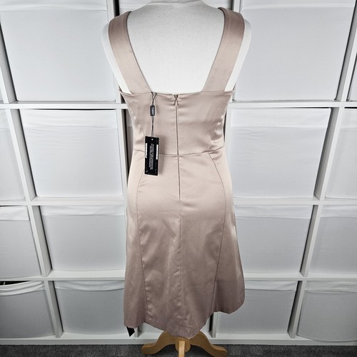 Star By Julien Macdonald Satin Shift Dress Size 12 Cream/Nude Gems Formal New - Picture 8 of 12