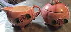 Lot Of 2 Ever Art Pottery Pink Rose Glazed Sugar & Creamer Set