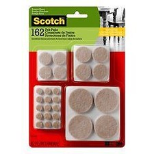 Scotch Felt Pads Value Pack, SP845-NA, Beige, 162 Pack