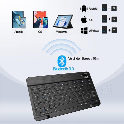 Tastatur Hülle Mit Stifthalter für iPad 11/9/8/7/6th Air 11" 2025 Pro 11 QWERTZ - Bild 40 von 43
