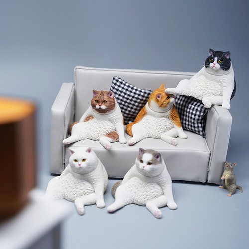 JXK Resin Sitting Chubby Cat Statue for Desktops gift for cat lovers - Picture 2 of 26