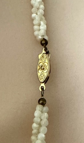 Vintage Seed Pearl Bead Strands Twisted 22" Necklace Fish Hook Clasp - Picture 3 of 4