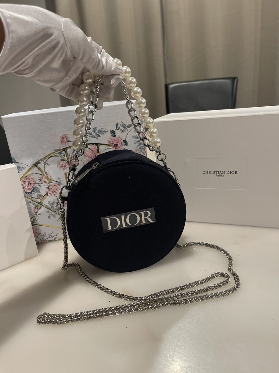 Christian Dior Vanity Pouch Makeup Bag with Inner Mirror Round