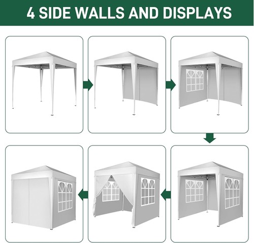 6.5x6.5ft Pop Up Canopy Tent, Outdoor Instant Folding Shelter w/4 Side Walls Bag - Picture 4 of 8