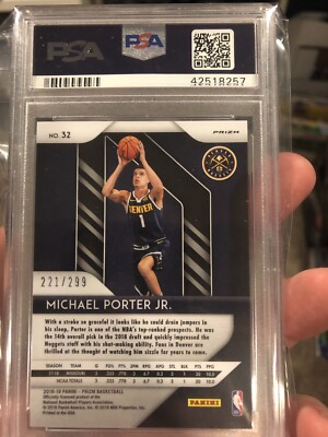 【PSA10】Michael Porter Jr. RC Michael Porter Jr Psa 10 Red Prizm Rookie 299 | eBay