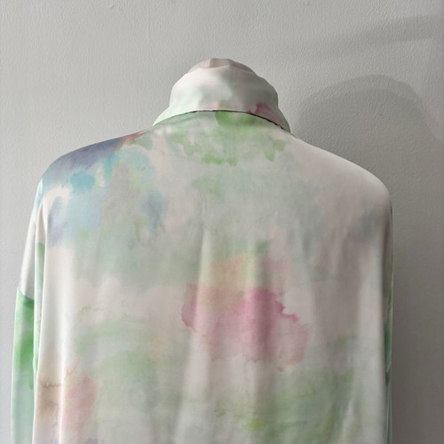 Zara Multicolour Pastel Tie Dye Oversized Satin Shirt Blouse Size M 12 - 14 VGC - Picture 6 of 9