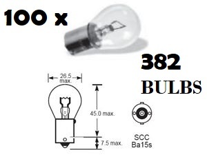 10 x 382 12V P21W Car Stop Tail Rear Reverse Fog Light Indicator Bulbs BA15S NEW