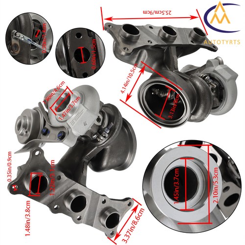Turbocompresor doble para BMW 335i 335is 335xi E90 E92 E93 2007-2015 3,0 L N54 TD03L4 - Imagen 5 de 13