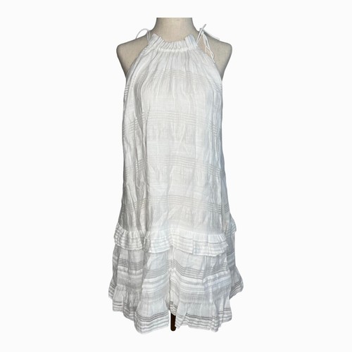 Reiss Gabrielle Linen Blend Sleeveless Ruffle Tier Dress - Picture 3 of 8