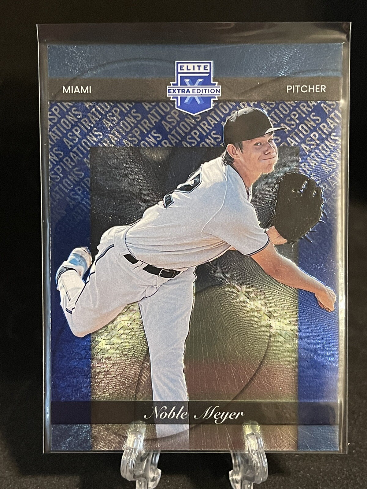 2023 Elite Extra Edition Aspirations Noble Meyer Blue #/349 / Miami Marlins