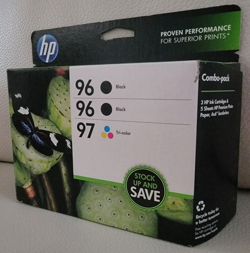 OEM Original HP 96 Schwarz & 97 Tri-Color Combo 3er-Pack Tintenpatronen *NEU & VERSIEGELT - Bild 3 von 8