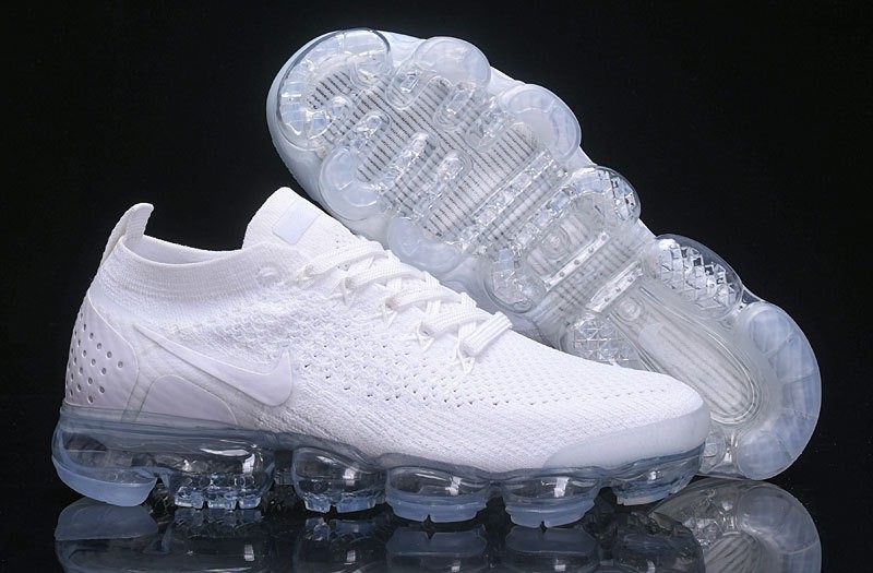 Nike AIR VaporMax Flyknit 2 Pure White Running Shoes Nike AIR VaporMax Flyknit 2 Pure White Running Shoes