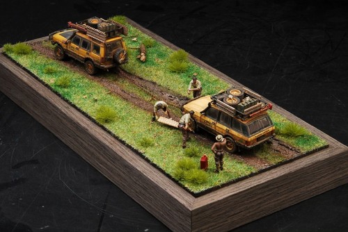 1/64 Diorama Camel Trophy Range Rover P38A Offroad construido y pintado - Imagen 3 de 17