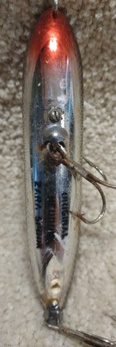 Original Heddon Zara Spook Plastic Fishing Lure, Metallic Chrome & Black, Read - Picture 4 of 4