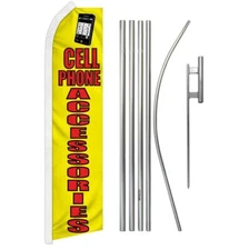 "CELL PHONE ACCESSORIES" Advertising Super Flag & Pole Kit mobile case 