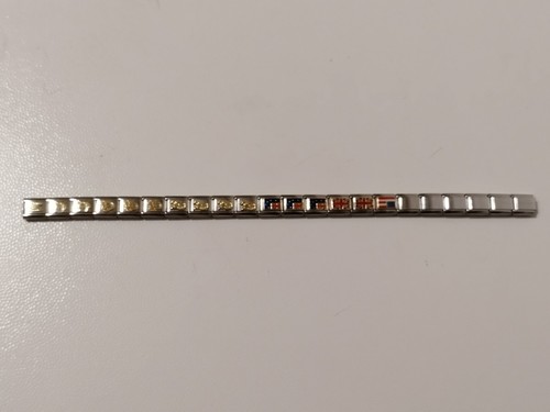22 PZ BRACCIALE COMPONIBILE ACCIAIO ORO 18 KTI NOMINATION E EVERGREEN cm 21 - Foto 9 di 24