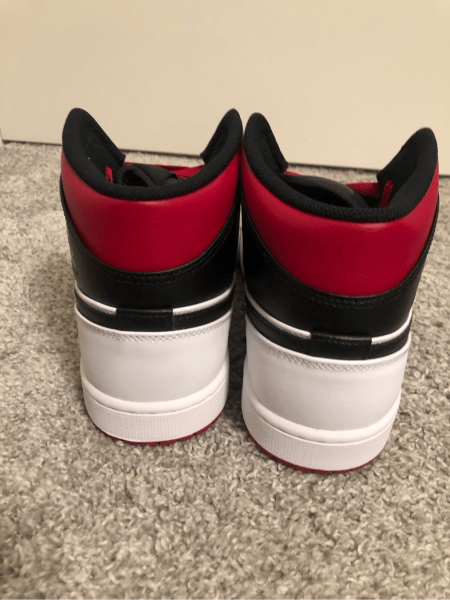 Jordan 1 Mid Black/ Gym Red Men display picture 1