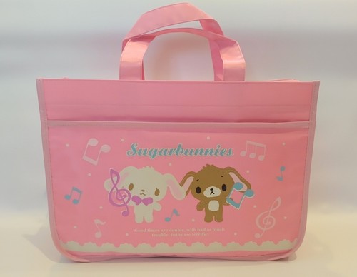 Sanrio Sugarbunnies  Lesson Bag Sturdy Tote Bag with Mini Charm Japan F/S - Imagen 1 de 18