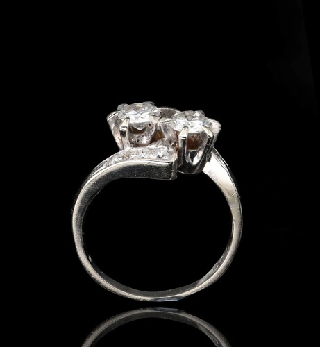 Ring mit Diamanten Weißgold 585/ 14 kt, guter Zustand - Bild 2 von 3