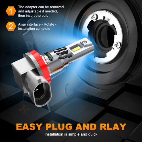 H11 LED Headlight Super Bright Bulbs LOW BEAM Conversion Kit White 6000K 2-Pack - Picture 8 of 11