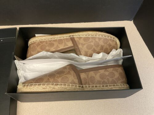 New! Womens COACH COLLINS Coated Canva Espadrille Slip On Shoes. Size 11B. - Picture 3 of 10