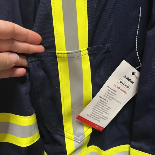 Lakeland C081RT13 Coverall 100% FR Cotton 9oz Navy with Reflective Stripes 2X30 - Picture 7 of 15