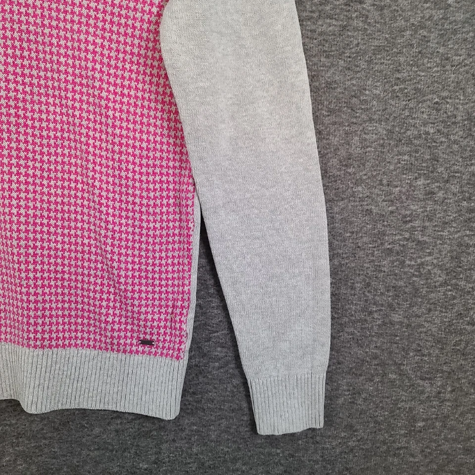 Tommy Hilfiger Pima Algodón Cárdigan Suéter Mujer Pequeño Manga Larga Rosa Gris Foto 2 de 4