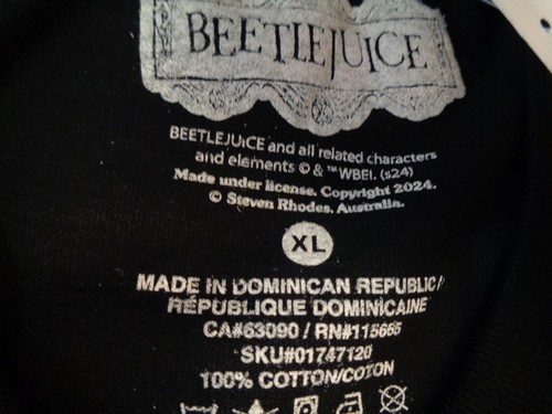 Beetlejuice Steven Rhodes T-Shirt XL Black SS Betelgeuse NWT - Picture 3 of 4